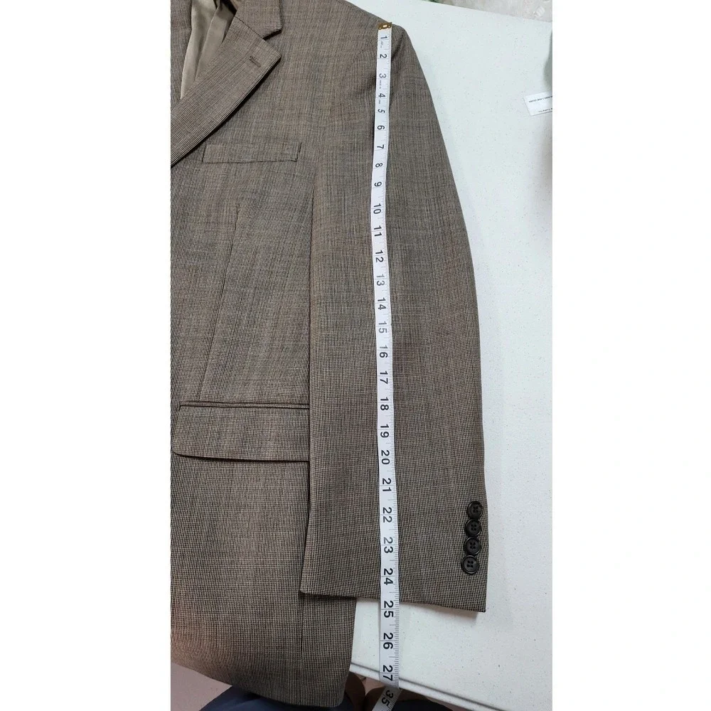 Lauren Ralph Lauren Men's Wool BlazerJacket Size 41R Brown Plaid Business Casual